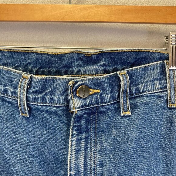 Carhartt Flannel Lined Jeans 44x32 Relaxed Fit B172 DST Blue Denim Warm Outdoors - Picture 8 of 16